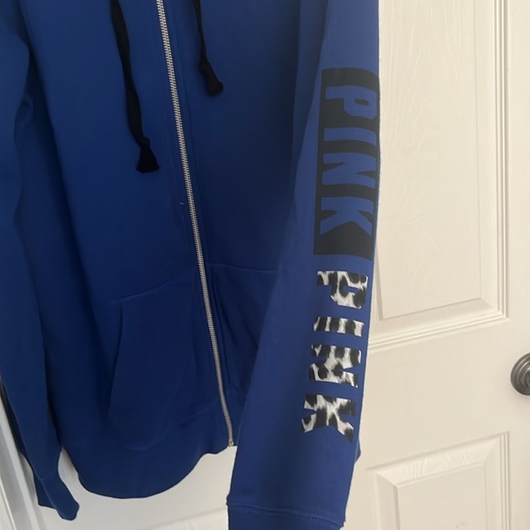 Pink Blue Long Zip Up Hoodie In Size Small - Picture 2 of 6